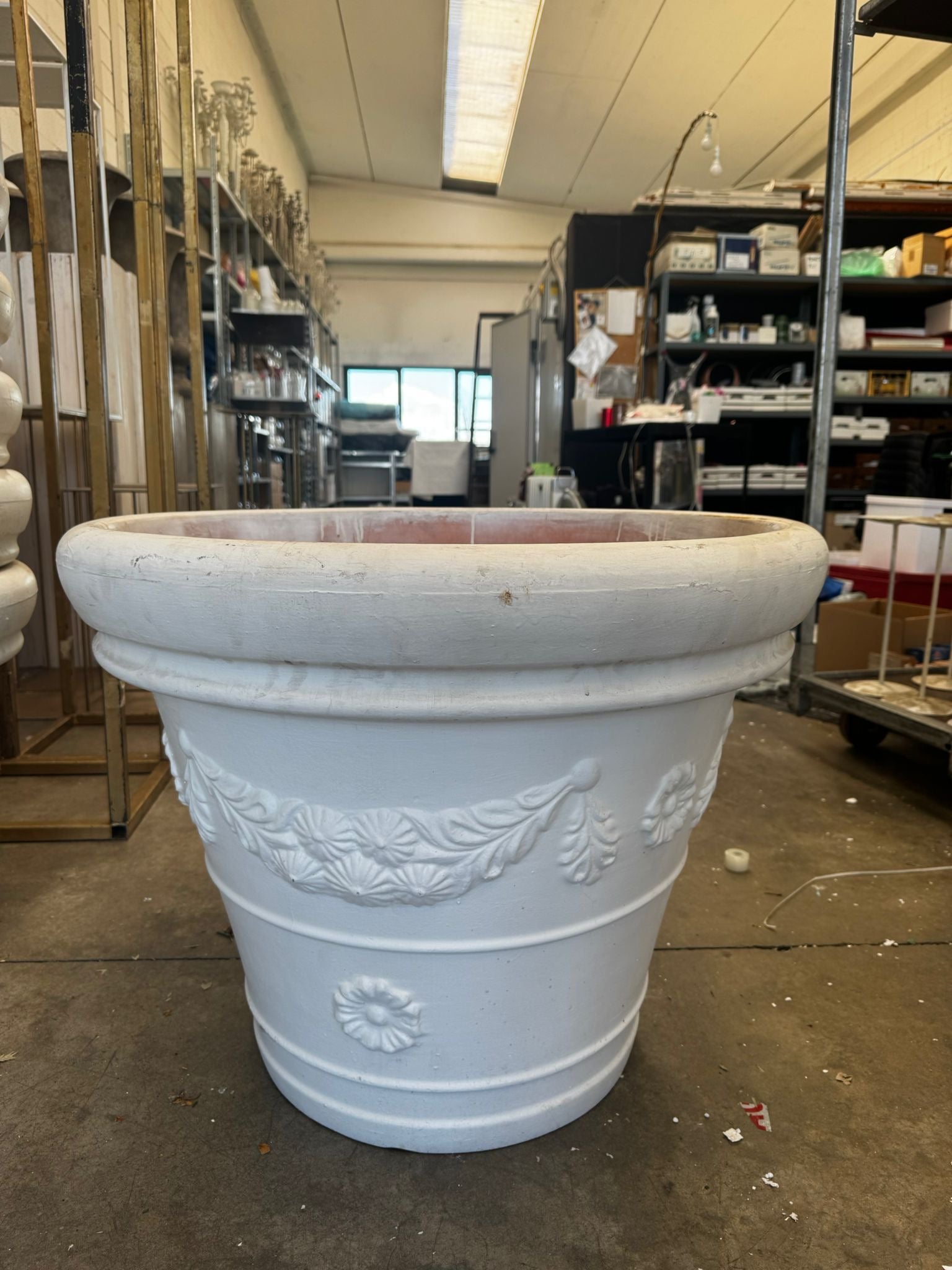 C - Vaso tondo Bianco D 80cm H 80cm - Usato