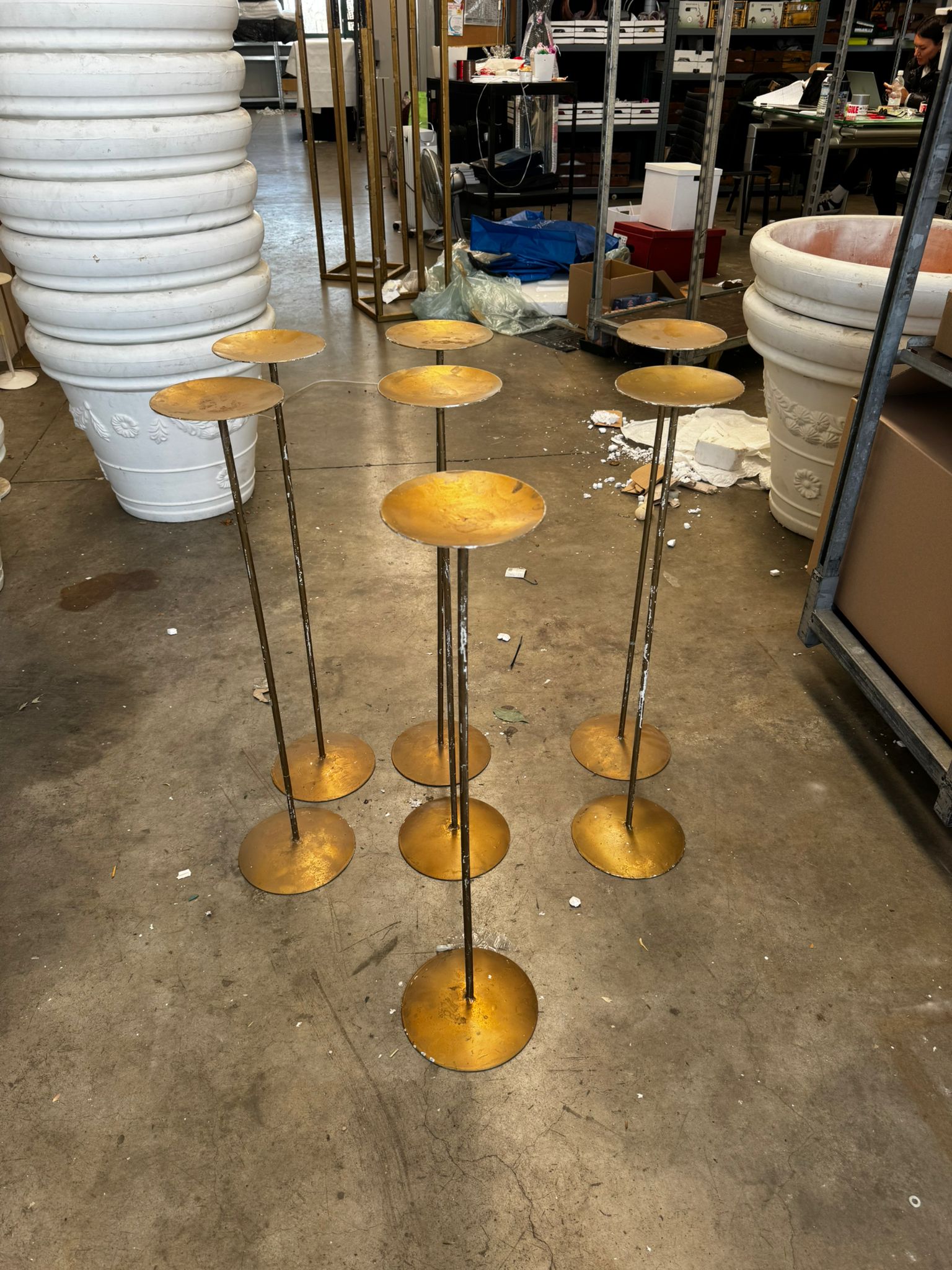 Set 7 alzate in ferro color oro - Usato