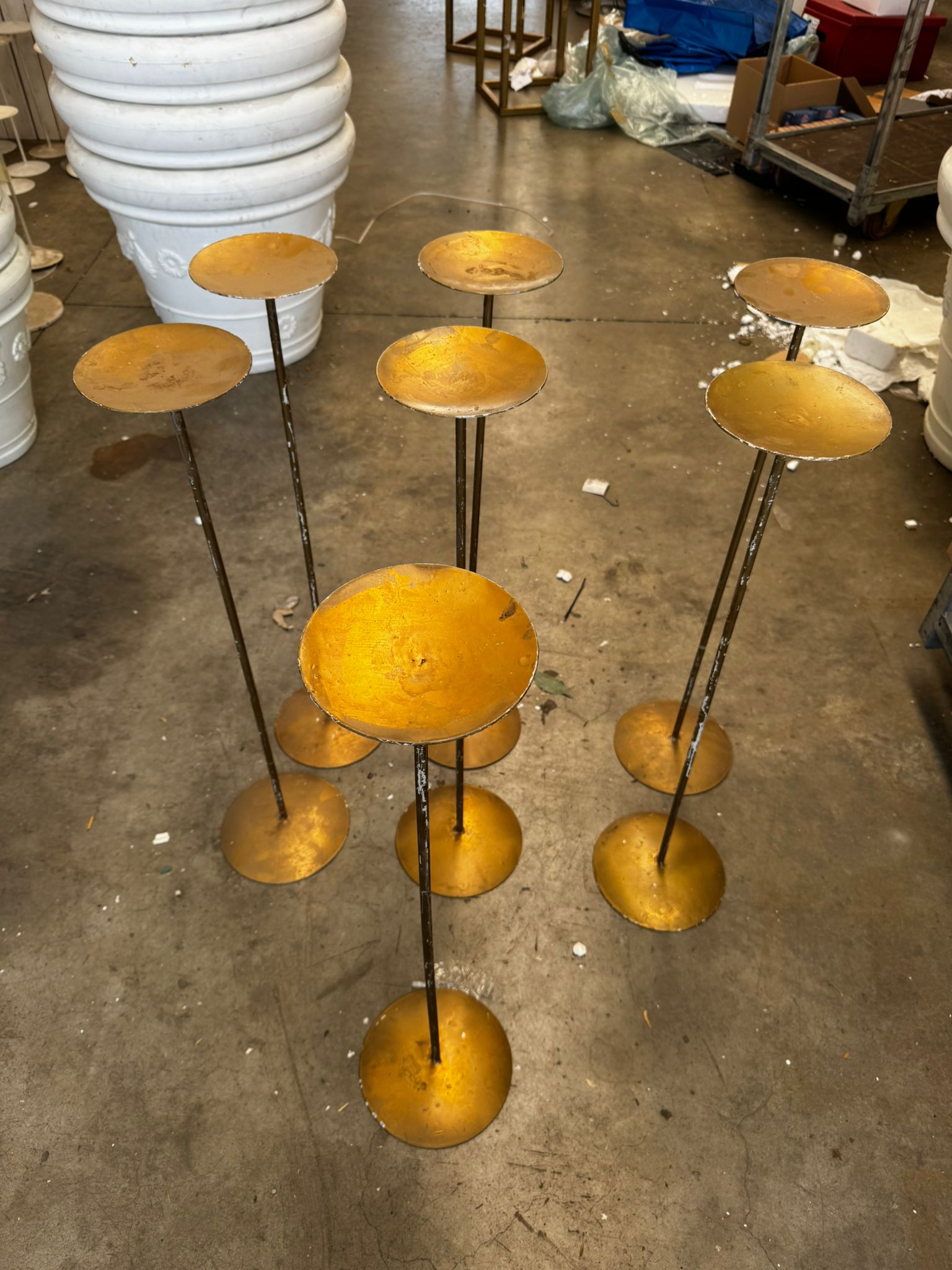 Set 7 alzate in ferro color oro - Usato