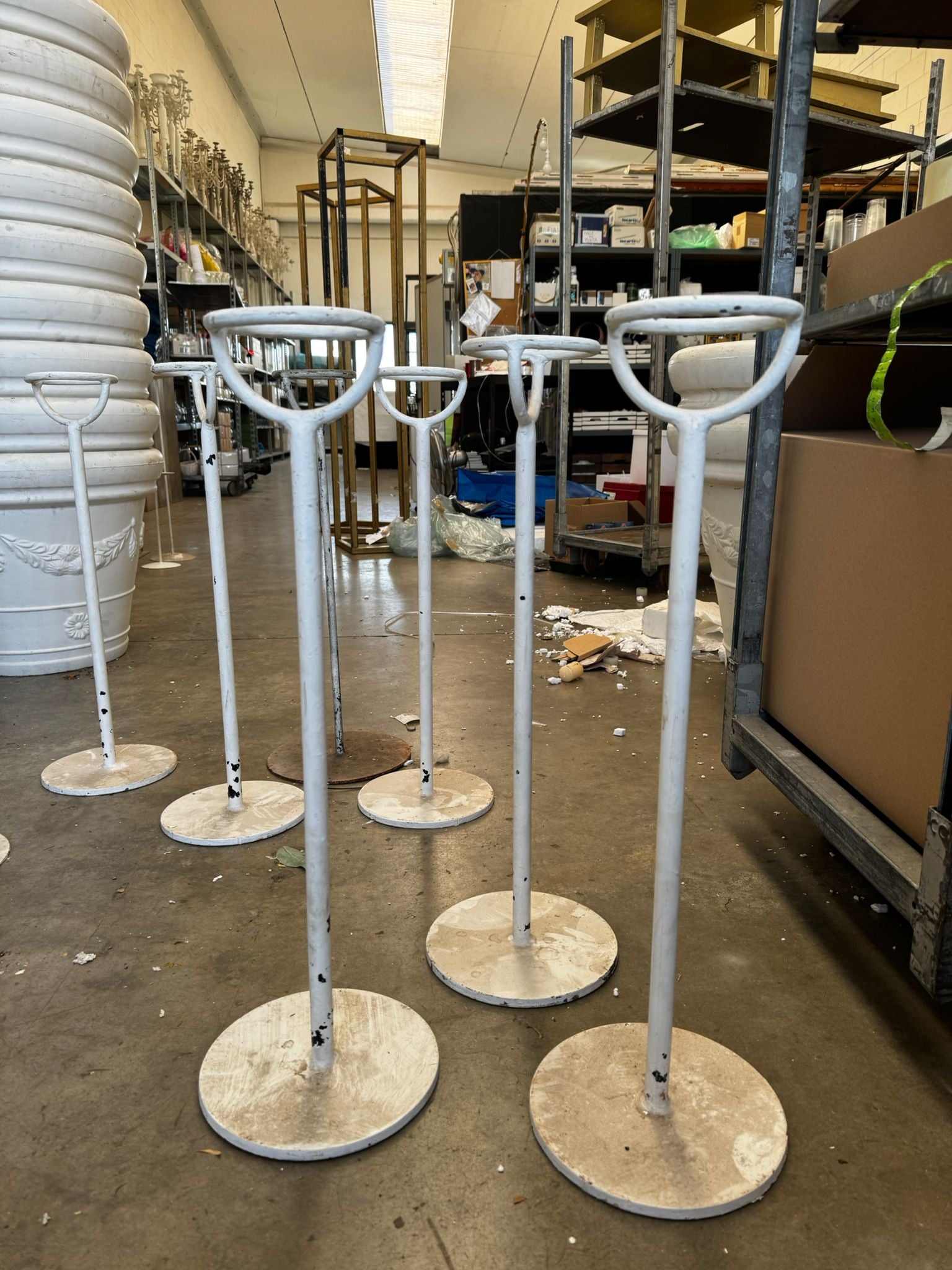 Set 7 alzate in ferro bianco - Usato