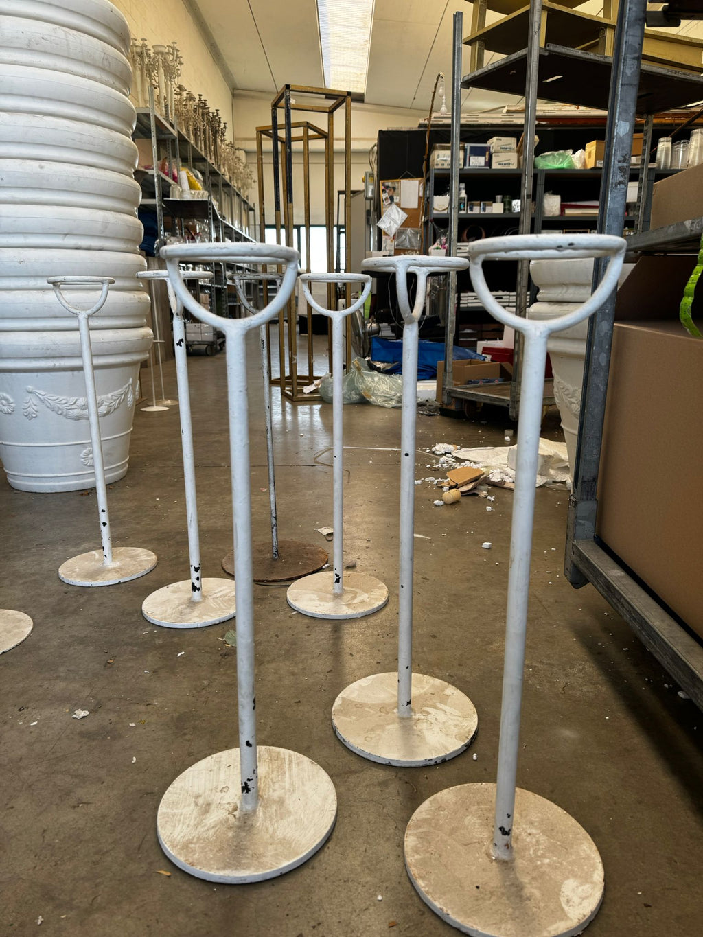 Set 7 alzate in ferro bianco - Usato