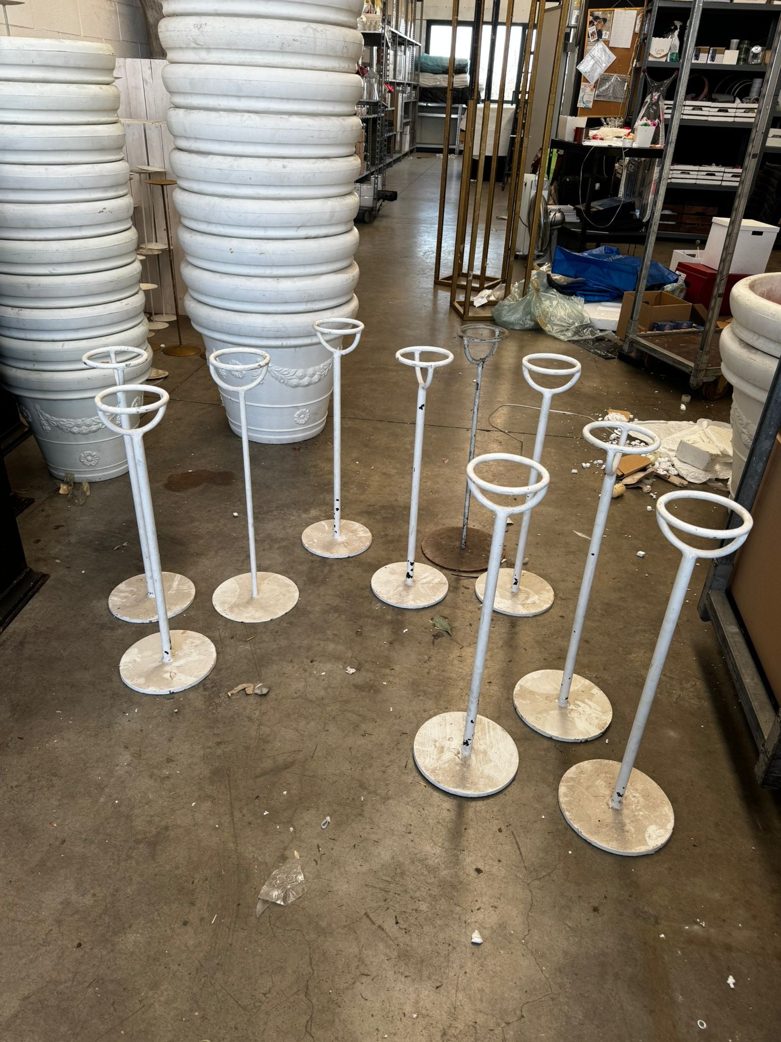 Set 7 alzate in ferro bianco - Usato