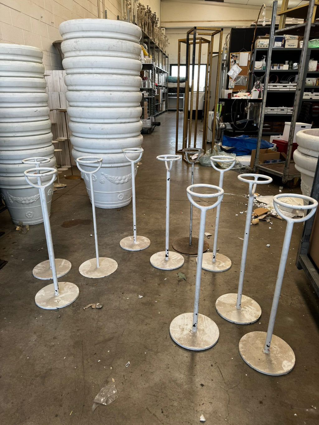 Set 7 alzate in ferro bianco - Usato