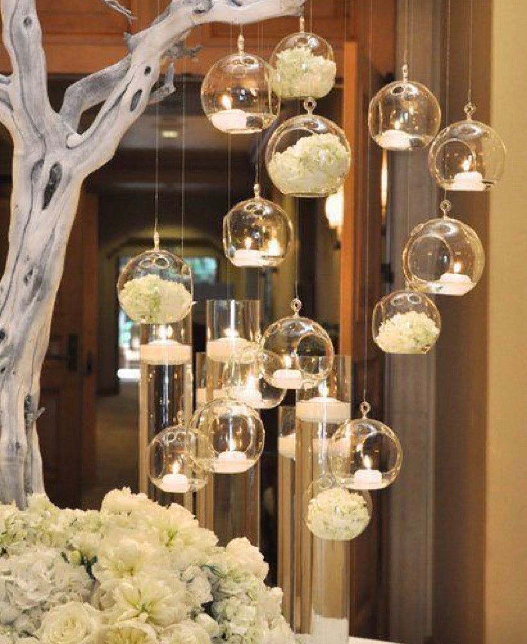 Sfera in vetro trasparente con apertura – Ø10 cm - Set 6 pezzi