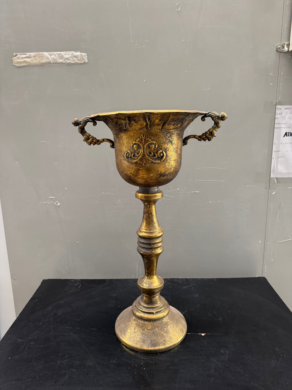 Coppa decorativa gigante oro – H70 cm D33 cm – stile elegante classico - Usato