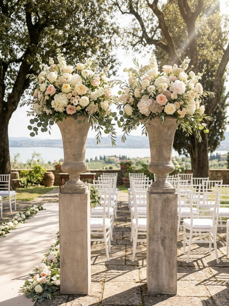 Set C - 2 alzate in resina e 2 vasi in resina - usato