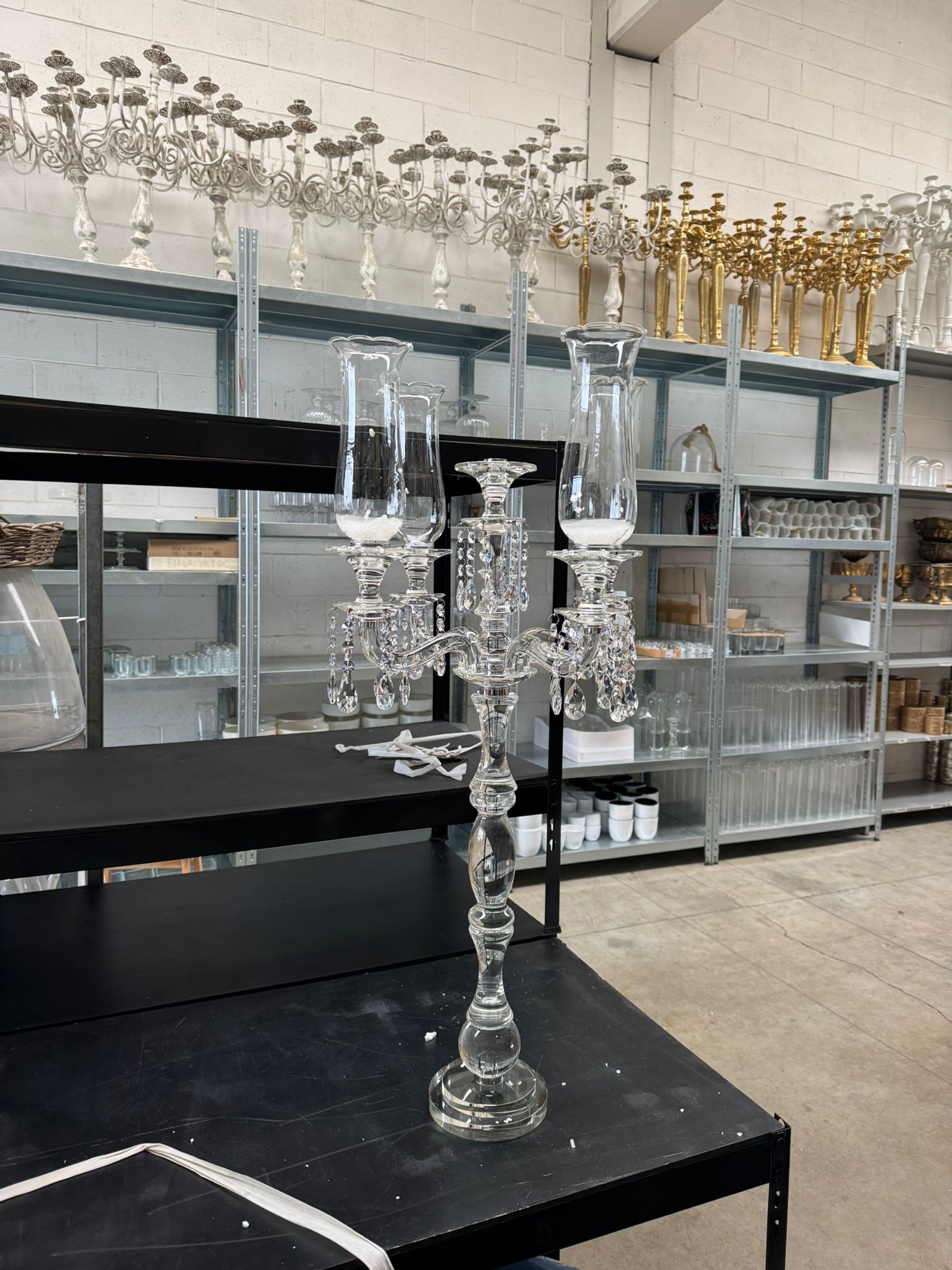 Candelabro in vetro a 5 braccia – H105 cm – usato