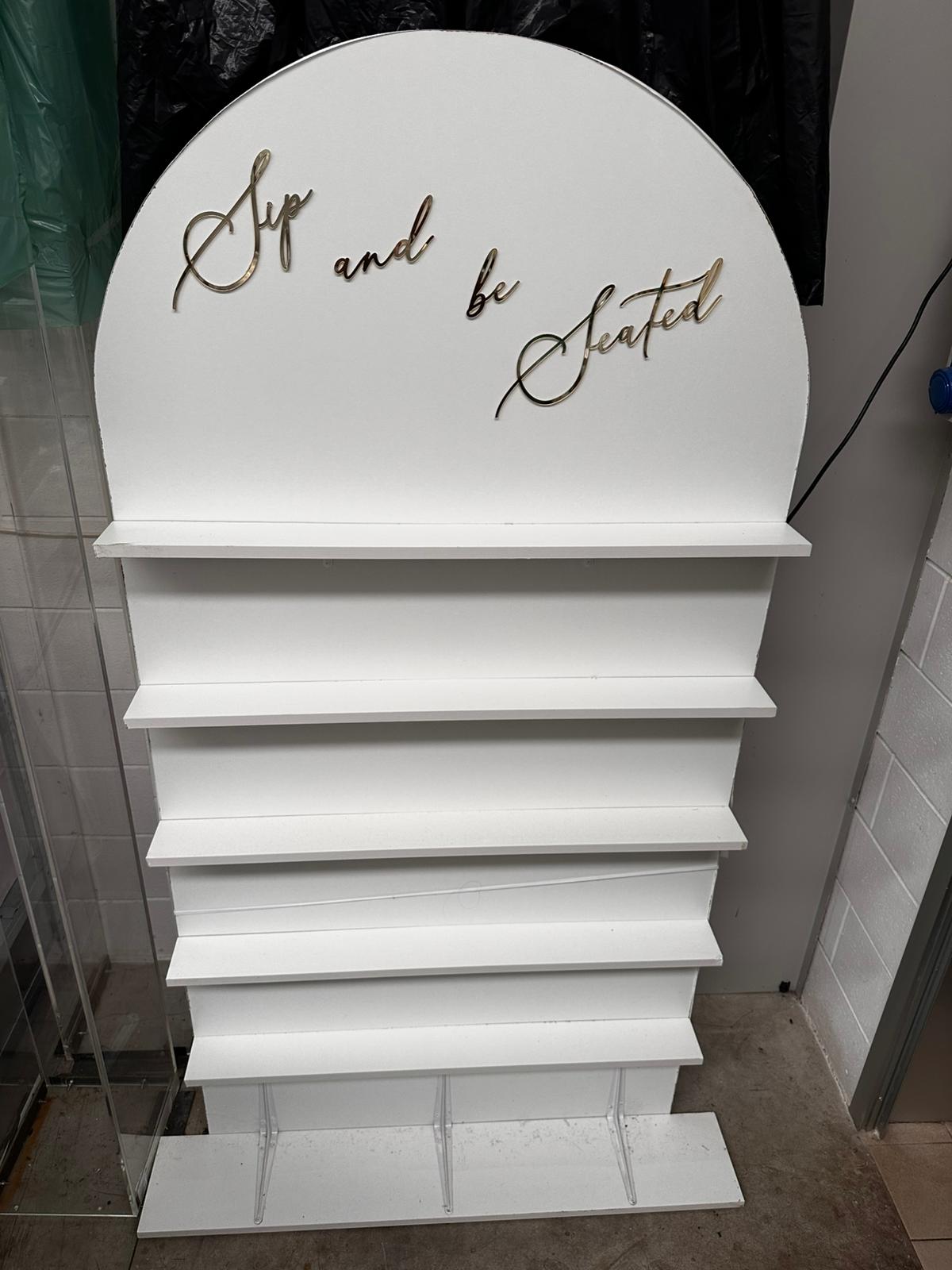 Champagne Wall / Tableau Mariage – H210 cm L100 cm – usato