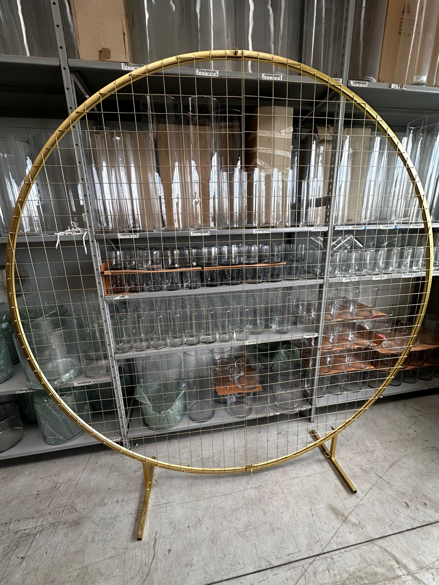 Arco rotondo grigliato in ferro oro – D200 cm Base 112x40 cm - usato