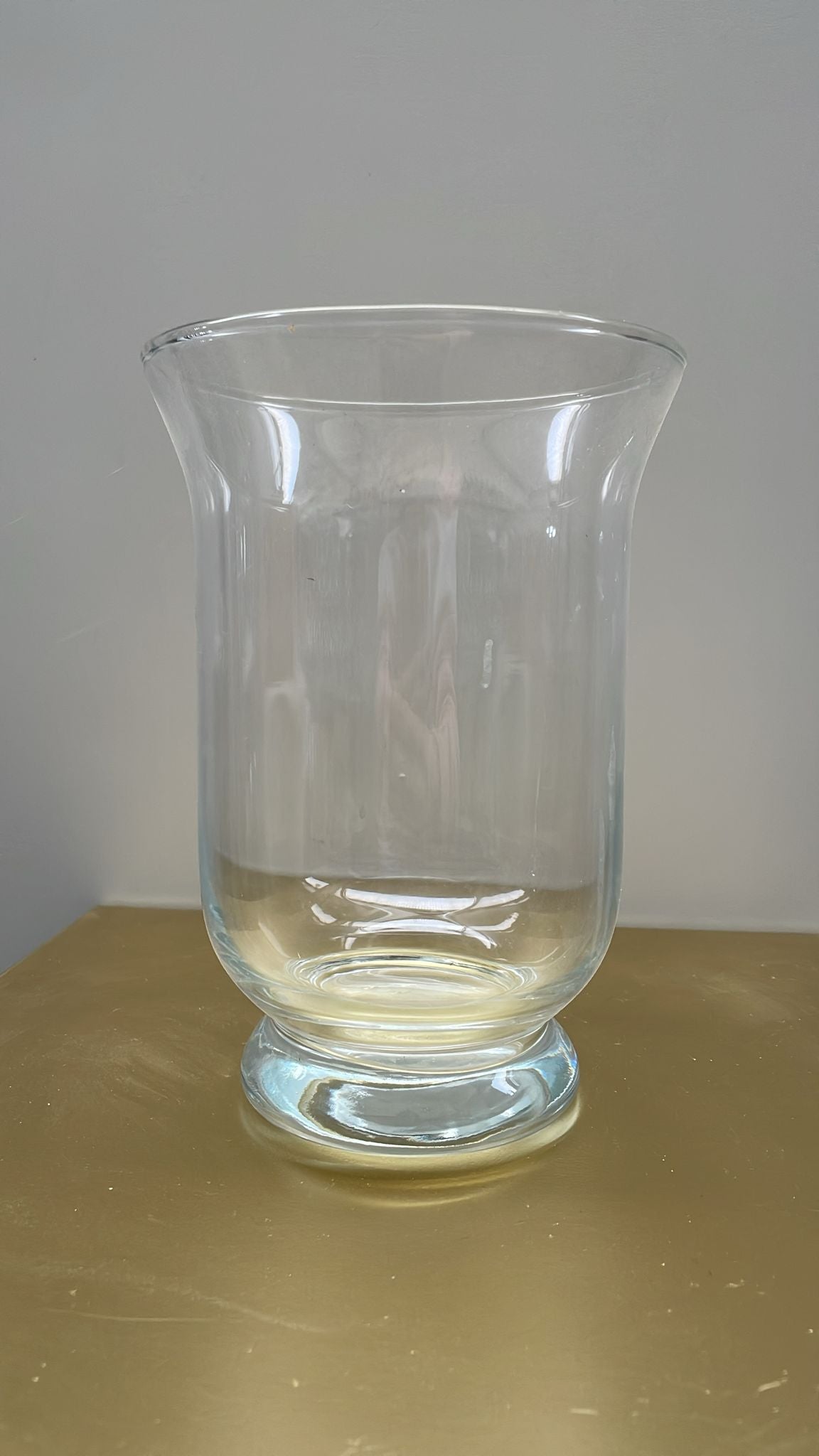 Vaso portacandela in vetro trasparente – H19,5 cm D14 cm – usato