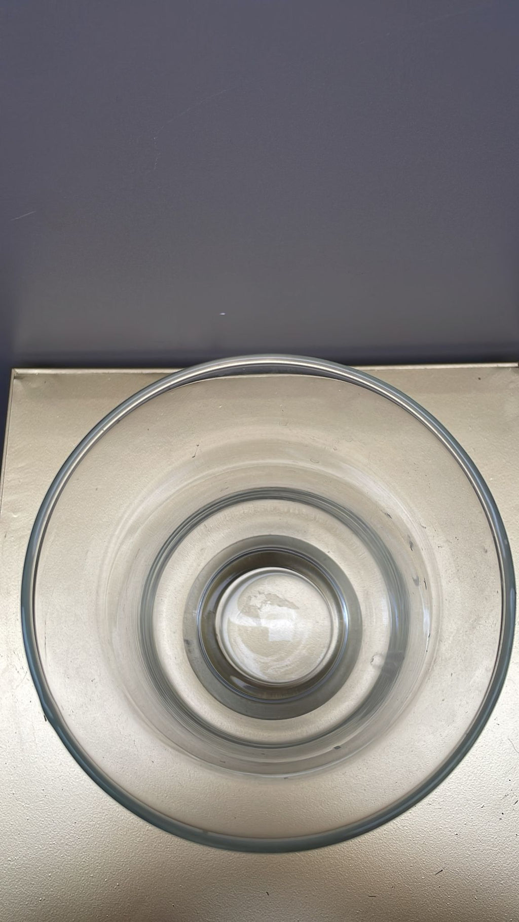 Vaso portacandela in vetro trasparente – H19,5 cm D14 cm – usato