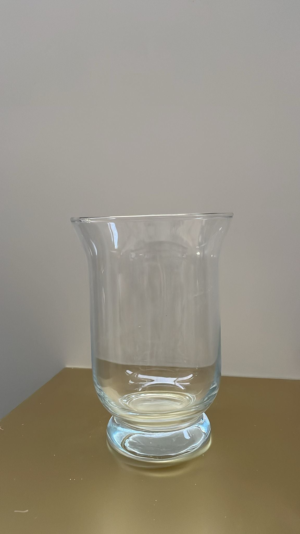 Vaso portacandela in vetro trasparente a tulipano – H20 cm D14 cm – usato