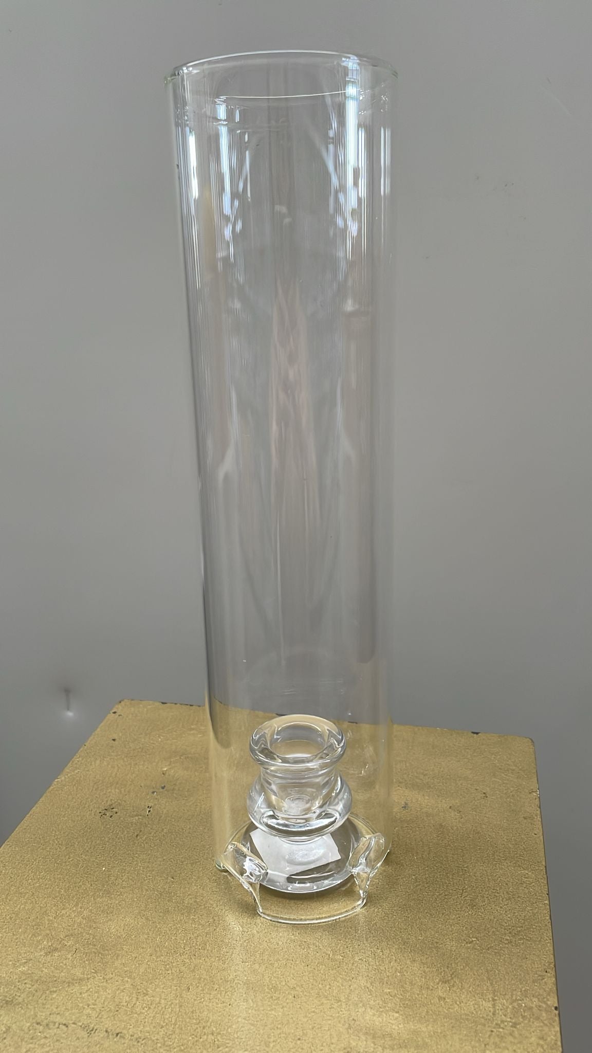 Parafiamma in vetro trasparente con base porta candela – usato