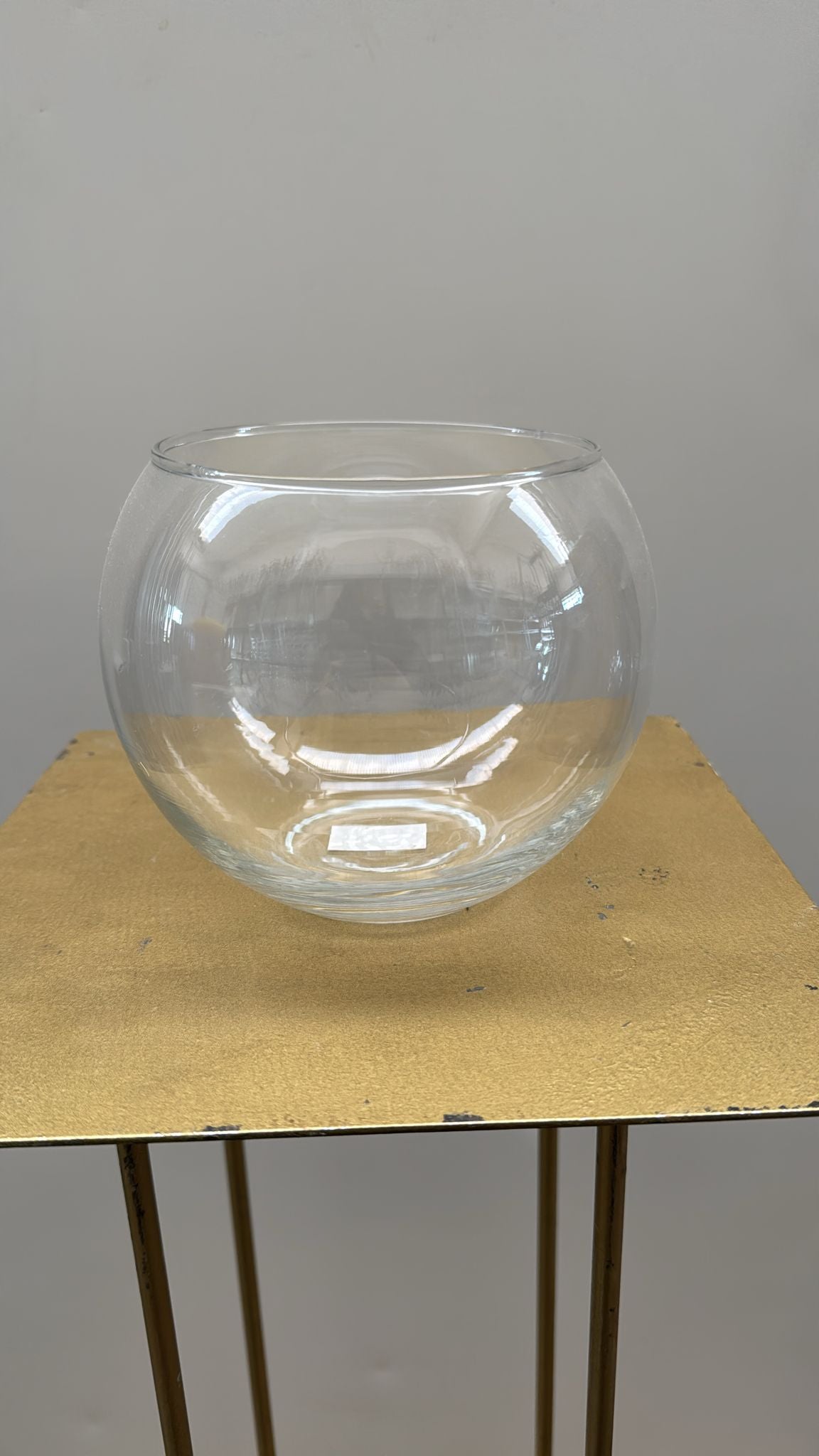 Vaso sfera vetro trasparente – H13cm D11cm circonferenza 48,5 cm – usato