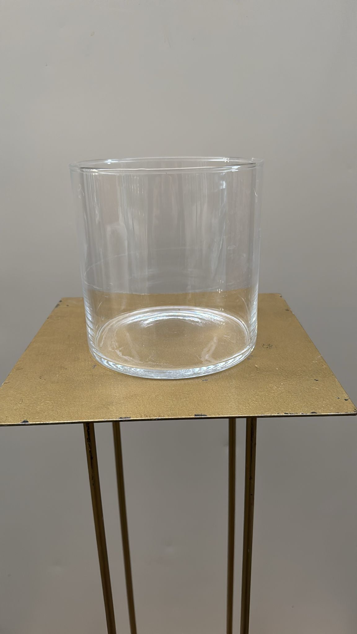 Cilindro in vetro trasparente – H15 cm D16 cm – usato