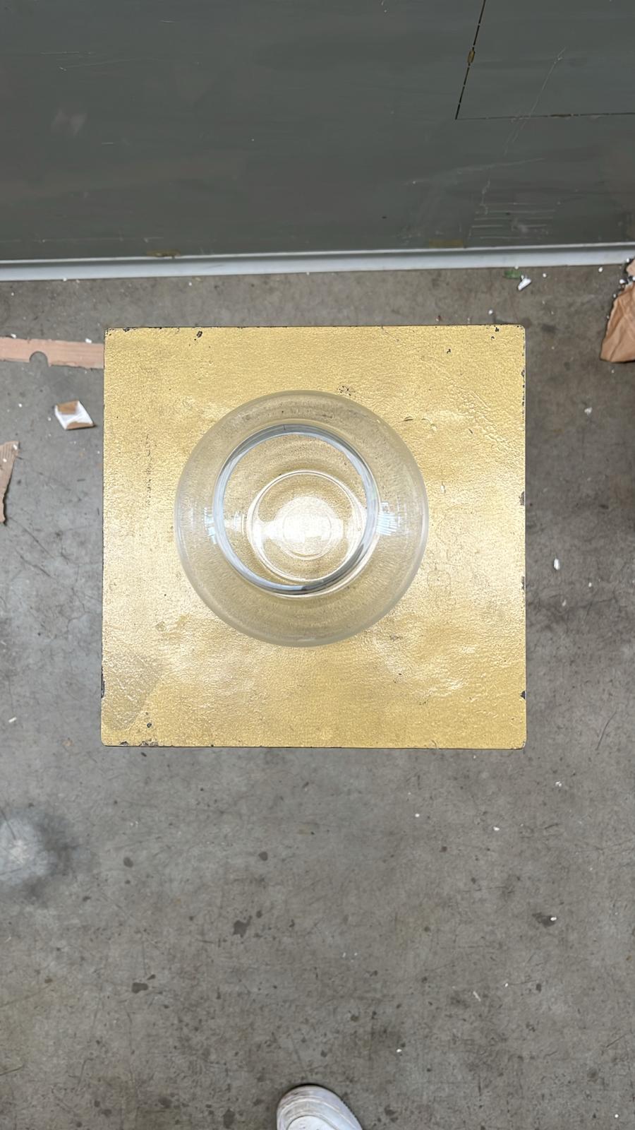 D - Vasetto sfera in vetro trasparente – H 11,5 cm D 13,5 cm D - usato