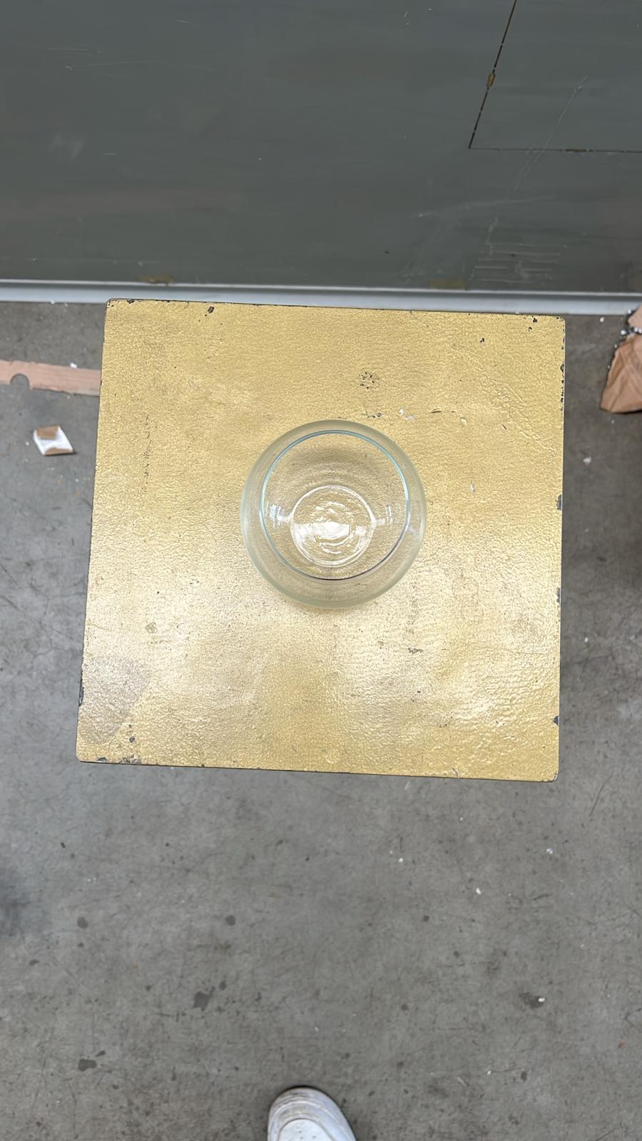 F - Vasetto sfera  in vetro trasparente – H7 cm D9.5cm – usato