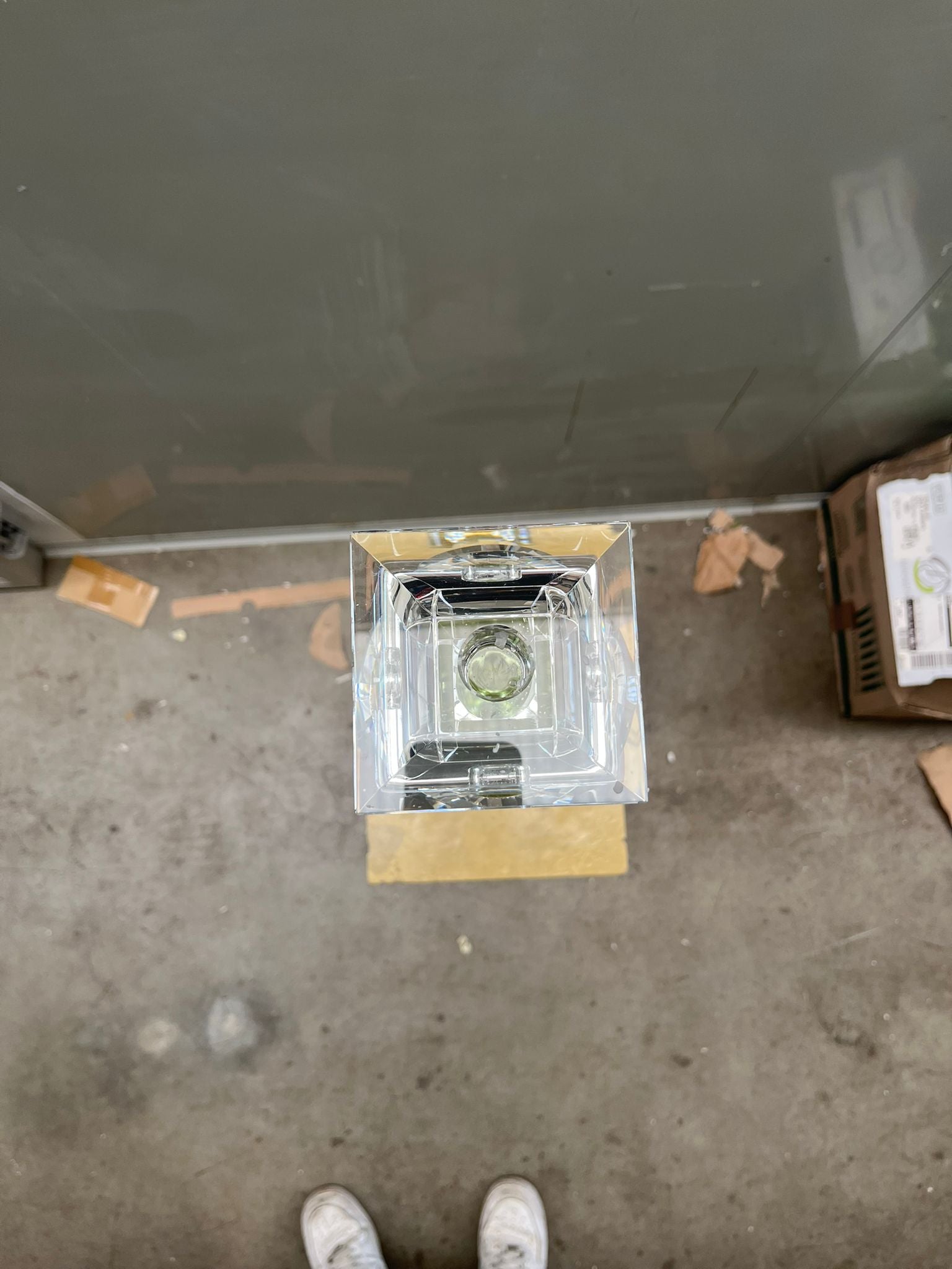 A - Set 2 pezzi - Candeliere in vetro trasparente - usato