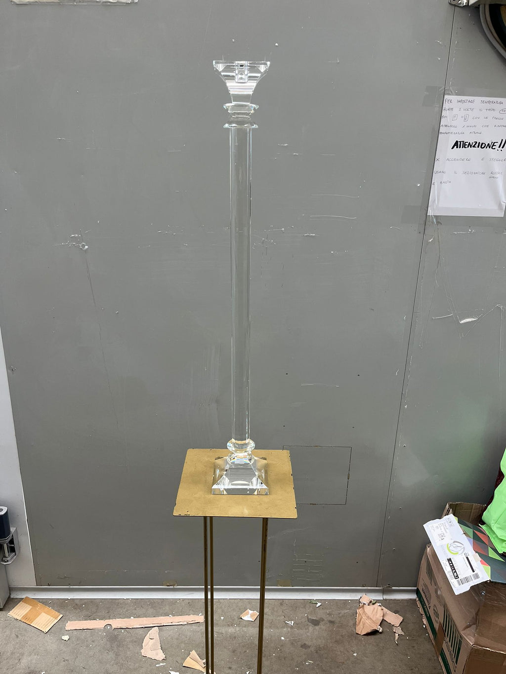 B - Set 2 pezzi - Candeliere in vetro - usato