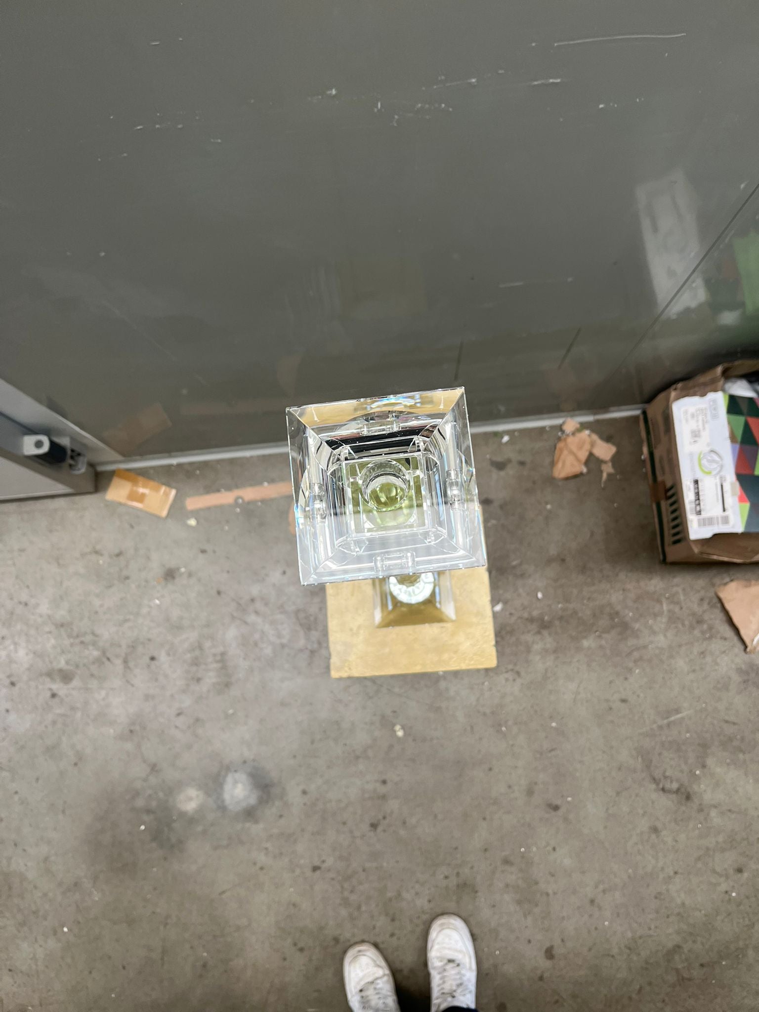 B - Set 2 pezzi - Candeliere in vetro - usato