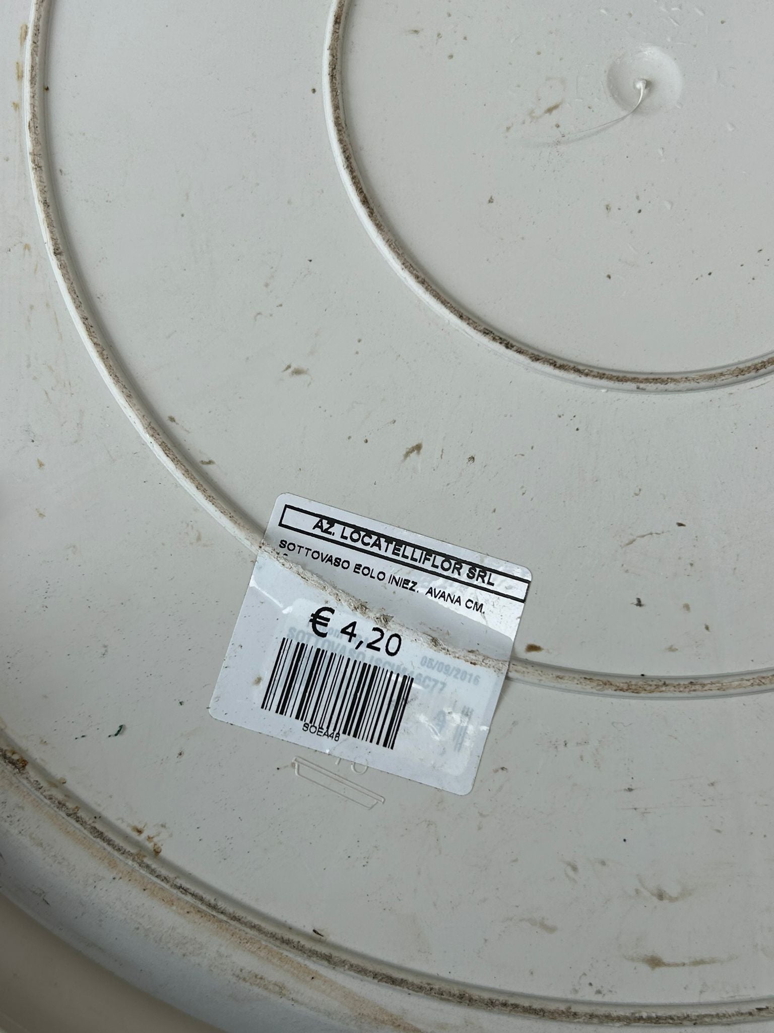 Ciotola rotonda bianca portaspugna – Ø46 cm – usato