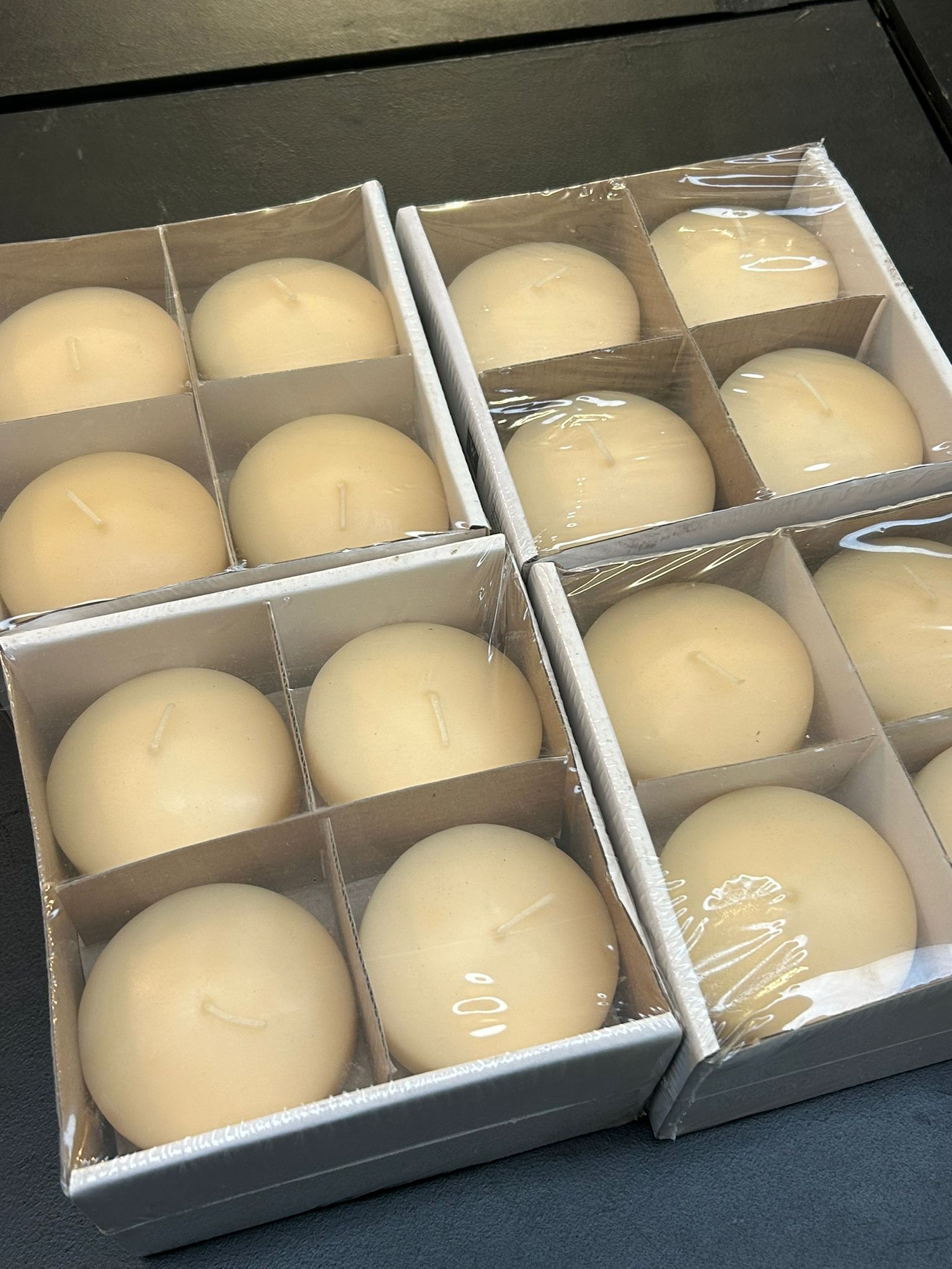 8 Candele galleggianti in cera – Avorio Ø 80 mm  confezione nuova - usato