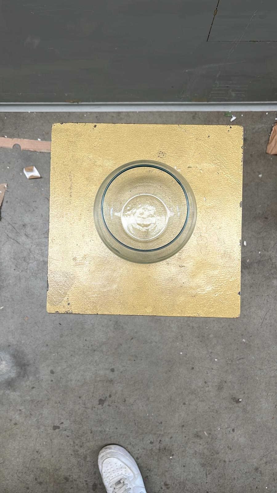 C - Vasetto sfera in vetro trasparente – H 9cm D 12 - usato