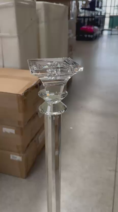 Candelabro in vetro trasparente – H83 cm Base 12 cm – set 2 pezzi – usato