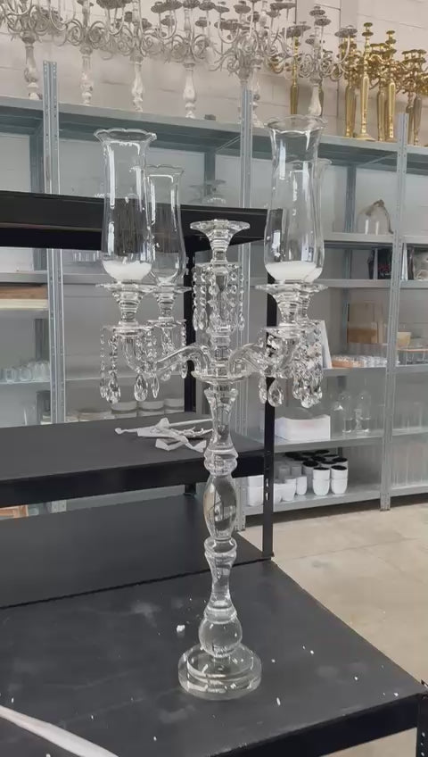 Candelabro in vetro a 5 braccia – H105 cm – usato