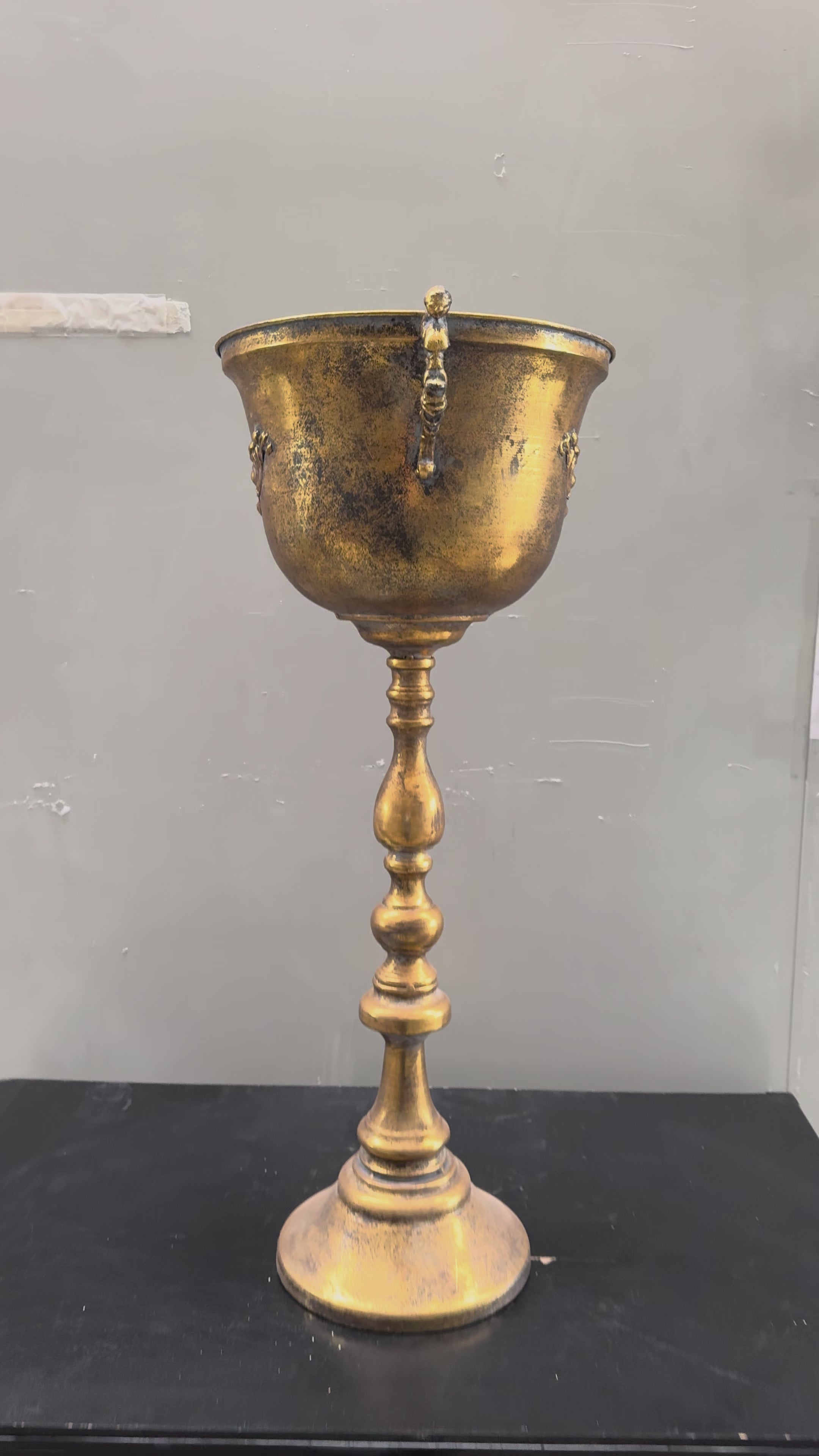 Coppa decorativa gigante oro – H85 cm D35 cm – stile elegante classico - Usato